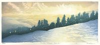 December Afternoon, Stowe,Vt Matt Brown Woodblock Print December Afternoon, Stowe,Vt