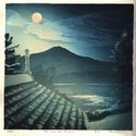 Moon Over Mt Monadnock Matt Brown Woodblock Print Moon Over Mt Monadnock